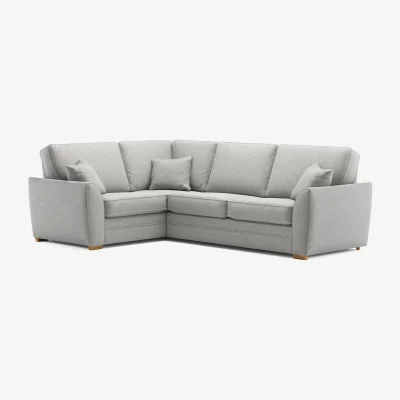 Oak&More Bella Silver Fabric Large Left Hand Facing Corner Sofa