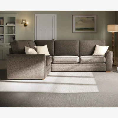 Oak&More Bella Mocha Fabric Large Left Hand Facing Corner Sofa