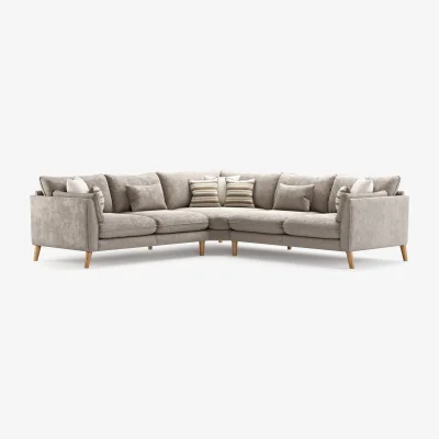Oak&More Palermo Truffle Chenille Fabric Corner Sofa