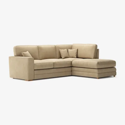 Oak&More Madden Biscuit Fabric Right Hand Facing Corner Sofa