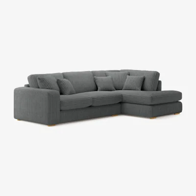 Oak&More Milan Grey Fabric Right Hand Facing Chaise Sofa