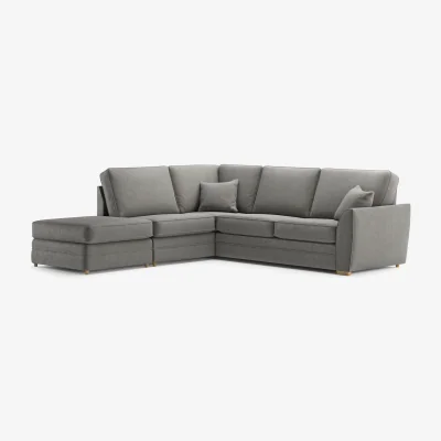 Oak&More Bella Grey Fabric Large Left Hand Facing Chaise Corner Sofa