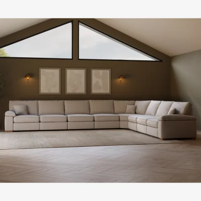 Oak&More Brinsley Extra Large Silver Fabric Corner Sofa