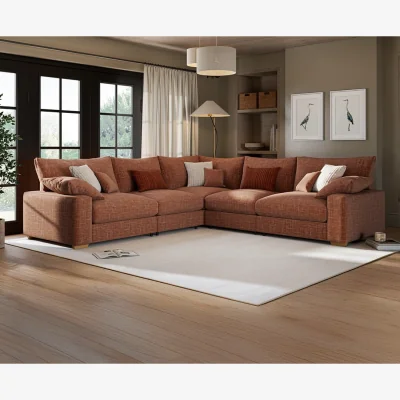 Oak&More Sorrento Cinnamon Fabric Large Corner Sofa