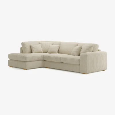 Oak&More Milan Stone Fabric Left Hand Facing Chaise Sofa
