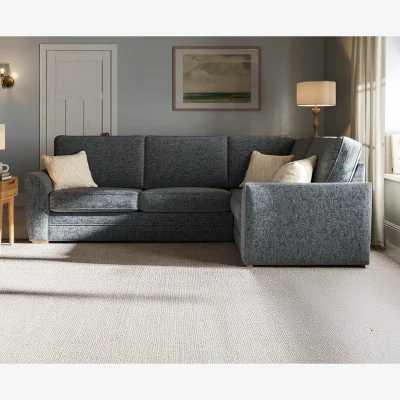Oak&More Bella Denim Blue Fabric Large Right Hand Facing Corner Sofa