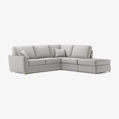 Oak&More Bella Silver Fabric Large Right Hand Facing Chaise Corner Sofa