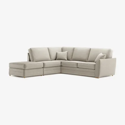 Oak&More Bella Stone Fabric Large Left Hand Facing Chaise Corner Sofa