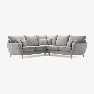 Oak&More Palma Silver Chenille Fabric Corner Sofa