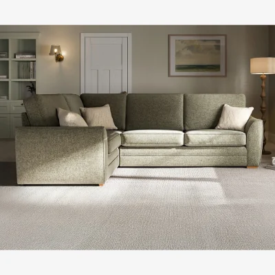 Oak&More Bella Olive Fabric Large Left Hand Facing Corner Sofa