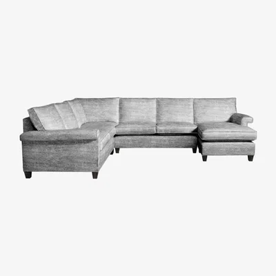 Olivia's Duresta Haywood Modena Monument Grey Corner Sofa / LHF Chaise