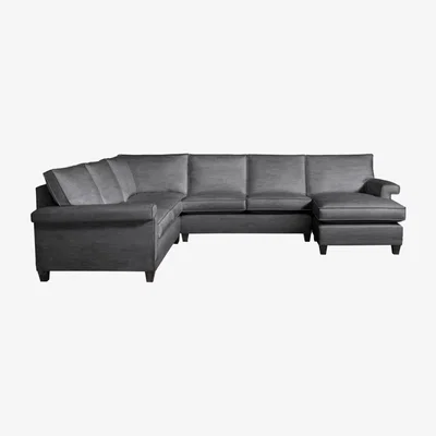 Olivia's Duresta Haywood Monarch Steel Corner Sofa / LHF Double