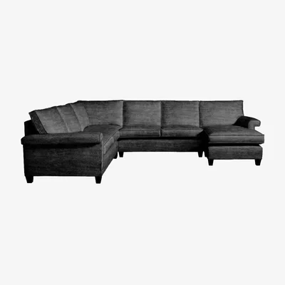Olivia's Duresta Haywood Modena Iron Corner Sofa / Double Armless