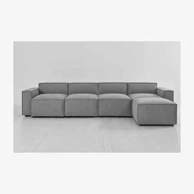 Olivia's Swyft Model 03 Linen Configuration 6 Sofa in Shadow