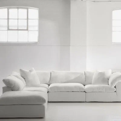 Olivia's Andrew Martin Truman Sectional Sofa White / Armless