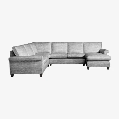 Olivia's Duresta Haywood Modena Monument Grey Corner Sofa / RHF Chaise