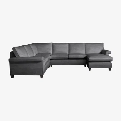 Olivia's Duresta Haywood Monarch Steel Corner Sofa / Double Armless