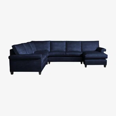 Olivia's Duresta Haywood Modena Delft Blue Corner Sofa / RHF Double