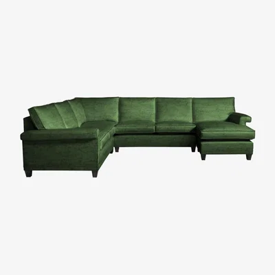Olivia's Duresta Haywood Modena Forest Green Corner Sofa / LHF Double