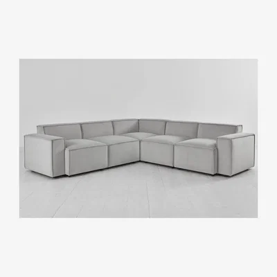 Olivia's Swyft Model 03 Velvet Configuration 7 Sofa in Light Grey