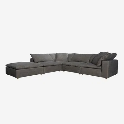 Olivia's Andrew Martin Statham Corner Section Sofa Kilimanjaro Grey / Armless