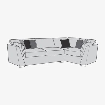 Downtown Phoebe 4 Seater Corner Sofa - Fabric Grade A - Left Hand Facing LH2/COR/RH1