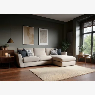 Downtown Harper Large 3 Seater Chaise Sofa in Fabric - Left Hand Facing - Grade C