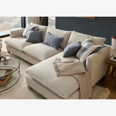Downtown Vogue Williams Howth Large Chaise Sofa - RHF - Chunky Boucle - Foam