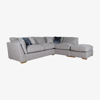 Downtown Phoebe 4 Seater Corner Sofa With Footstool - Fabric Grade D - Right Hand Facing RH2/LFC/FST