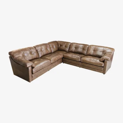 Downtown Alexander and James Ellison 5 Seater Corner Sofa - Leather Grade C