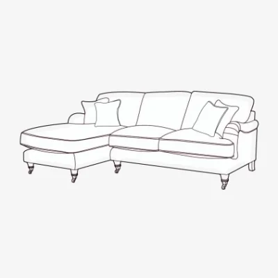 Downtown Lorelai 3 Seater Chaise Sofa - Fabric Grade E - LFC/RH2