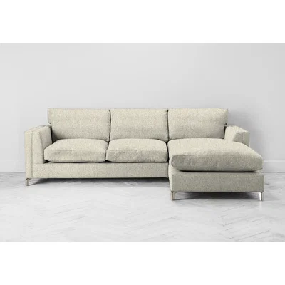 Perch and Parrow Chris Right Hand Chaise Sofa Bed in Abalone Beige