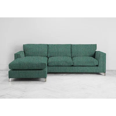 Perch and Parrow Chris Left Hand Chaise Sofa in Turtle Green