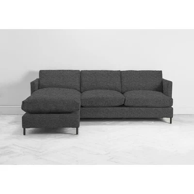 Perch and Parrow Justin Left Hand Chaise Sofa Bed in Hola Black