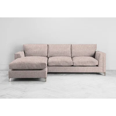 Perch and Parrow Chris Left Hand Chaise Sofa in Blush Pink