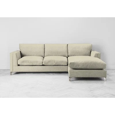 Perch and Parrow Chris Right Hand Chaise Sofa in Chantilly Cream