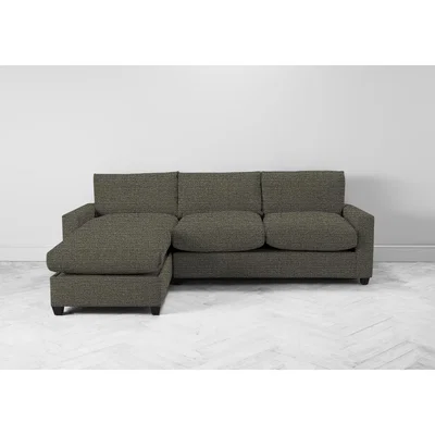 Perch and Parrow Mimi Left Hand Chaise Ottoman Sofa in Champagne Shower