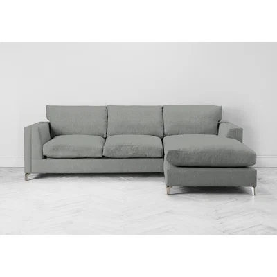 Perch and Parrow Chris Right Hand Chaise Sofa in Sidewalk Grey