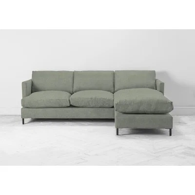 Perch and Parrow Justin Right Hand Chaise Sofa in Peppermint