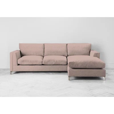 Perch and Parrow Chris Right Hand Chaise Sofa Bed in Portrait Pink