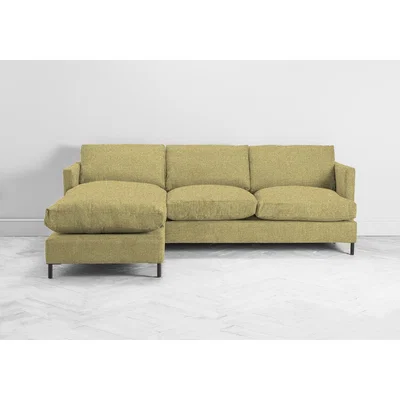 Perch and Parrow Justin Left Hand Chaise Sofa in Trombone Yellow