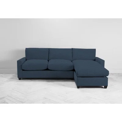 Perch and Parrow Mimi Right Hand Chaise Ottoman Sofa Bed in Oxford Blue