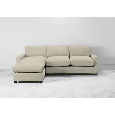Perch and Parrow Mimi Left Hand Chaise Ottoman Sofa Bed in Winter Rye