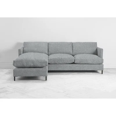 Perch and Parrow Justin Left Hand Chaise Sofa in Airforce Blue