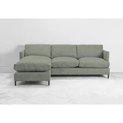 Perch and Parrow Justin Left Hand Chaise Sofa in Peppermint