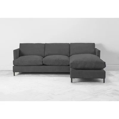 Perch and Parrow Justin Right Hand Chaise Sofa Bed in Eggshell Grey