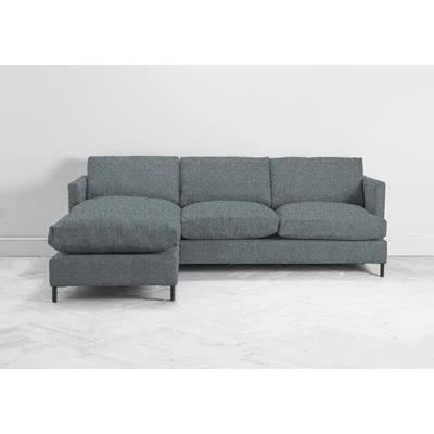Perch and Parrow Justin Left Hand Chaise Sofa Bed in Caspian Blue