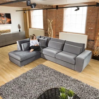 Quatropi Quatropi Ohio Luxury L Shape Corner Sofa Soft Velvet Made to Order 2L