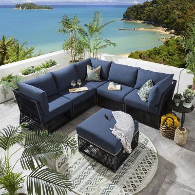 Quatropi Quatropi Garden Corner Sofa - Luxury Modular Outdoor Sofa Set 6pc Blue