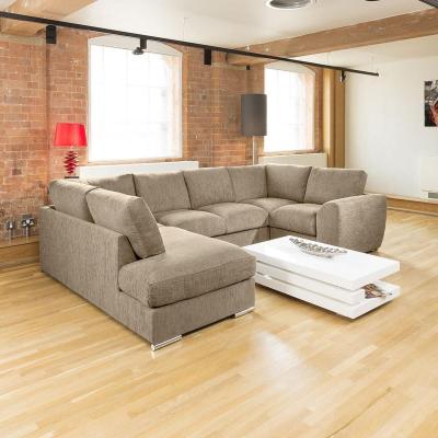 Quatropi Quatropi Large Sofa Set Settee Corner Group U Shape Grey 3.3x2.1m L